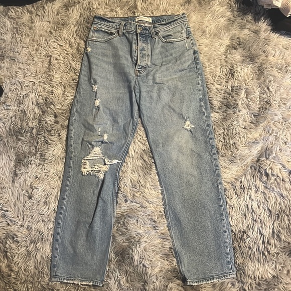 Abercrombie and Fitch jeans “The Dad High Rise” size 27s in light blue - Picture 1 of 3
